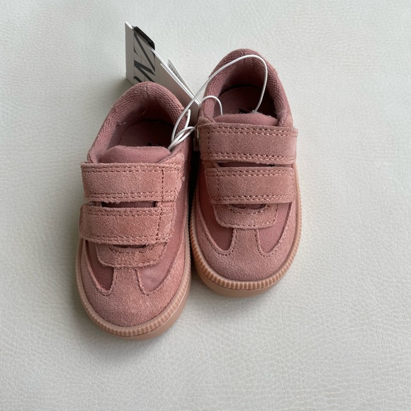 Zara Leather/Cotton Sneakers Size 18 (US 3) - Picture 5 of 6